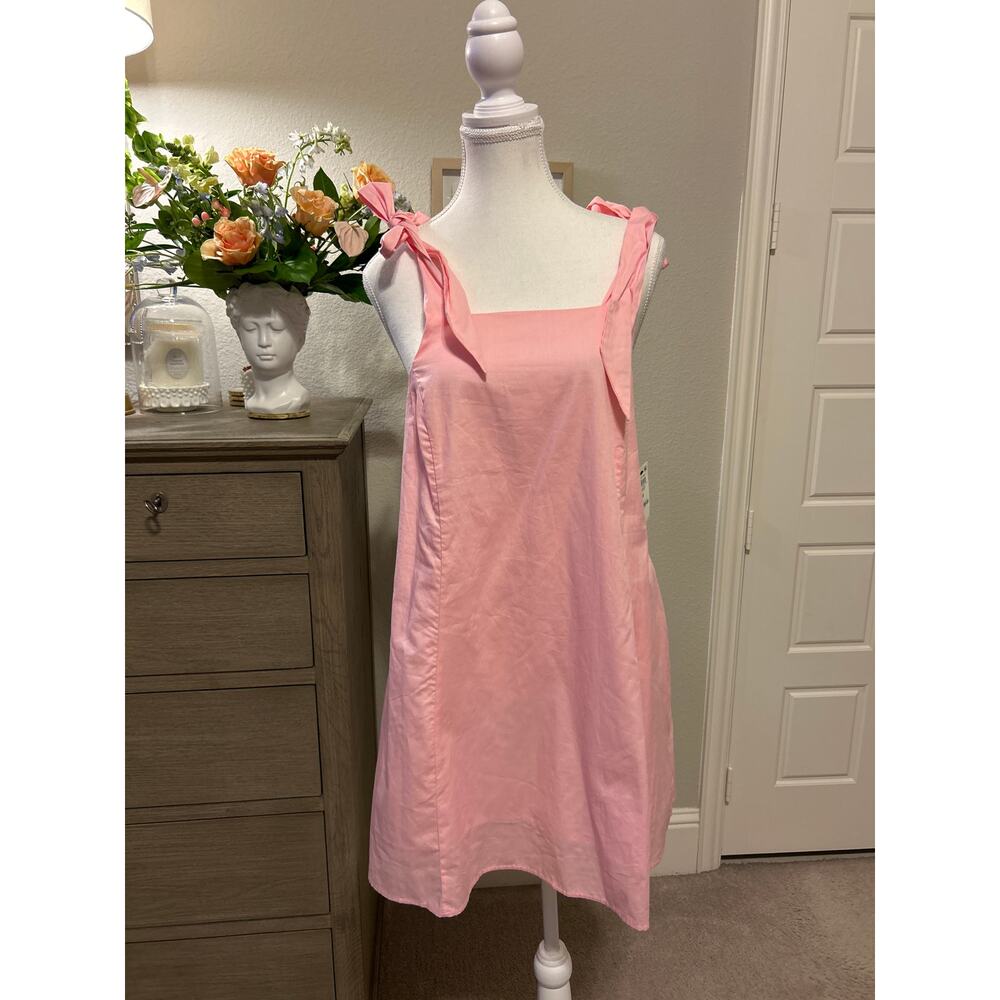 And Now This | NWT, Pink Tie Sleeve Babydoll Dress | Med - Picture 3 of 13